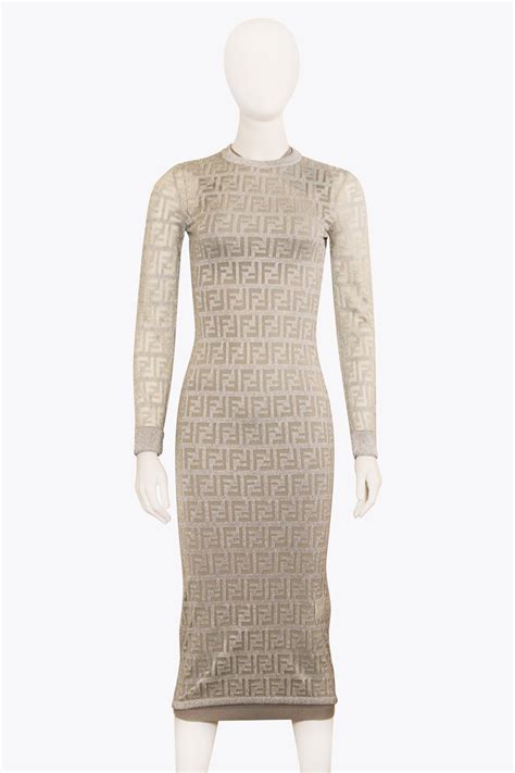 fendi haute couture dress|fendi 2024 sparlky longsleeve dress.